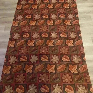 Fall Harvest Tablecloth with different types of leaves in fall colors 56” x 98”
